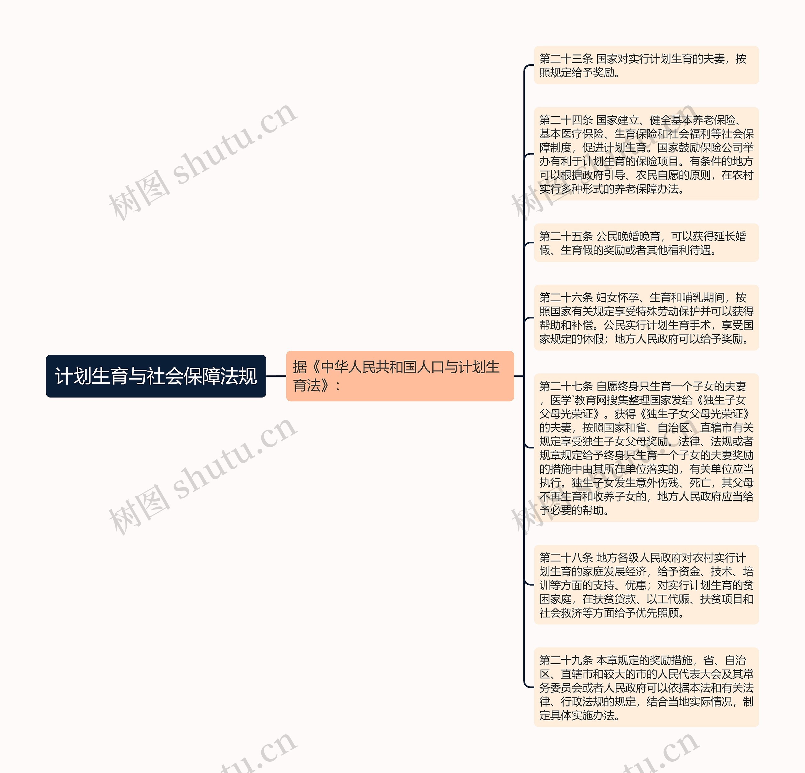 计划生育与社会保障法规思维导图