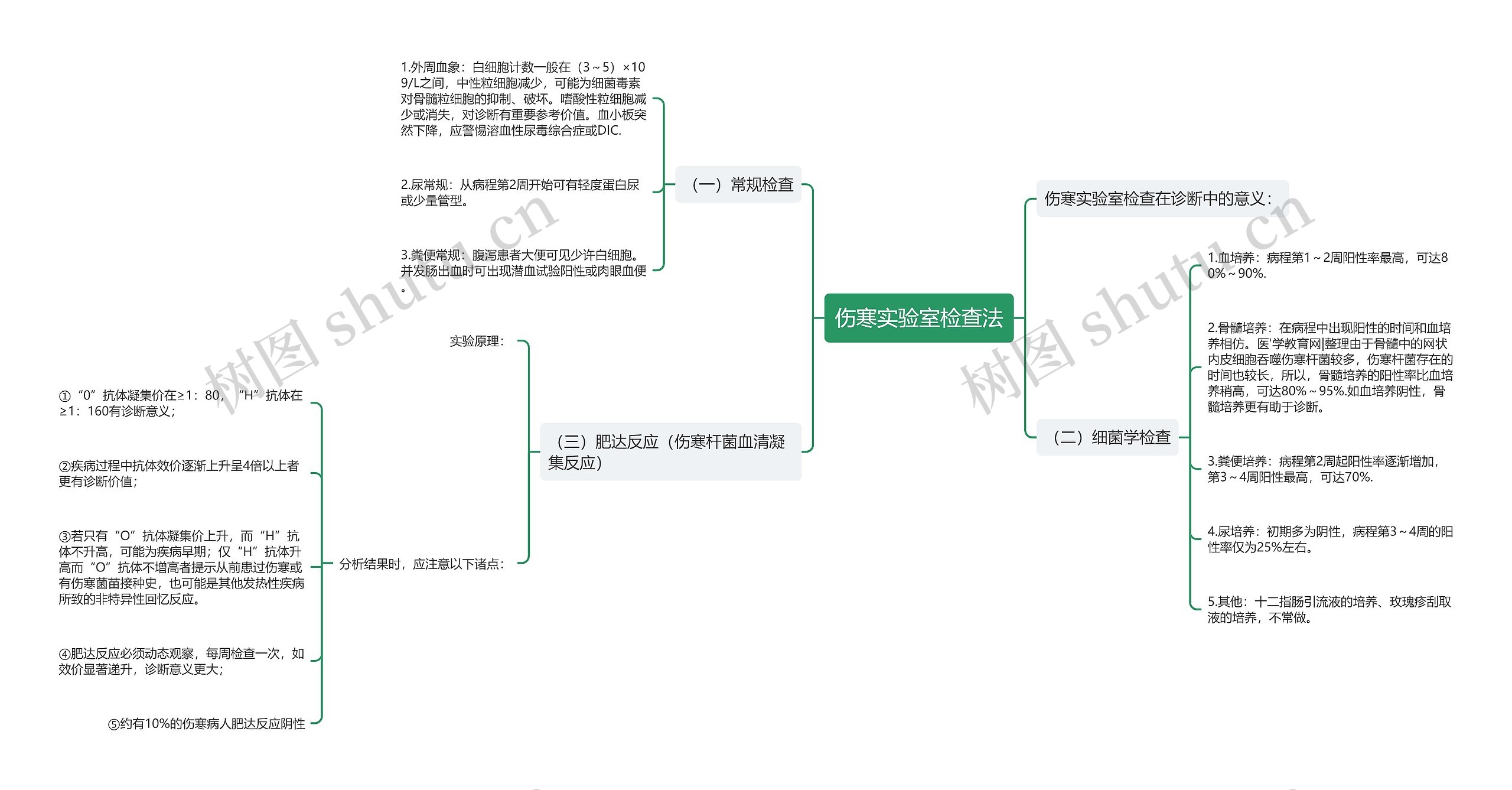 伤寒实验室检查法思维导图