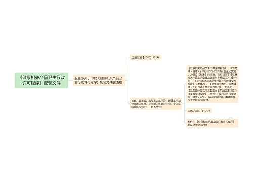 《健康相关产品卫生行政许可程序》配套文件