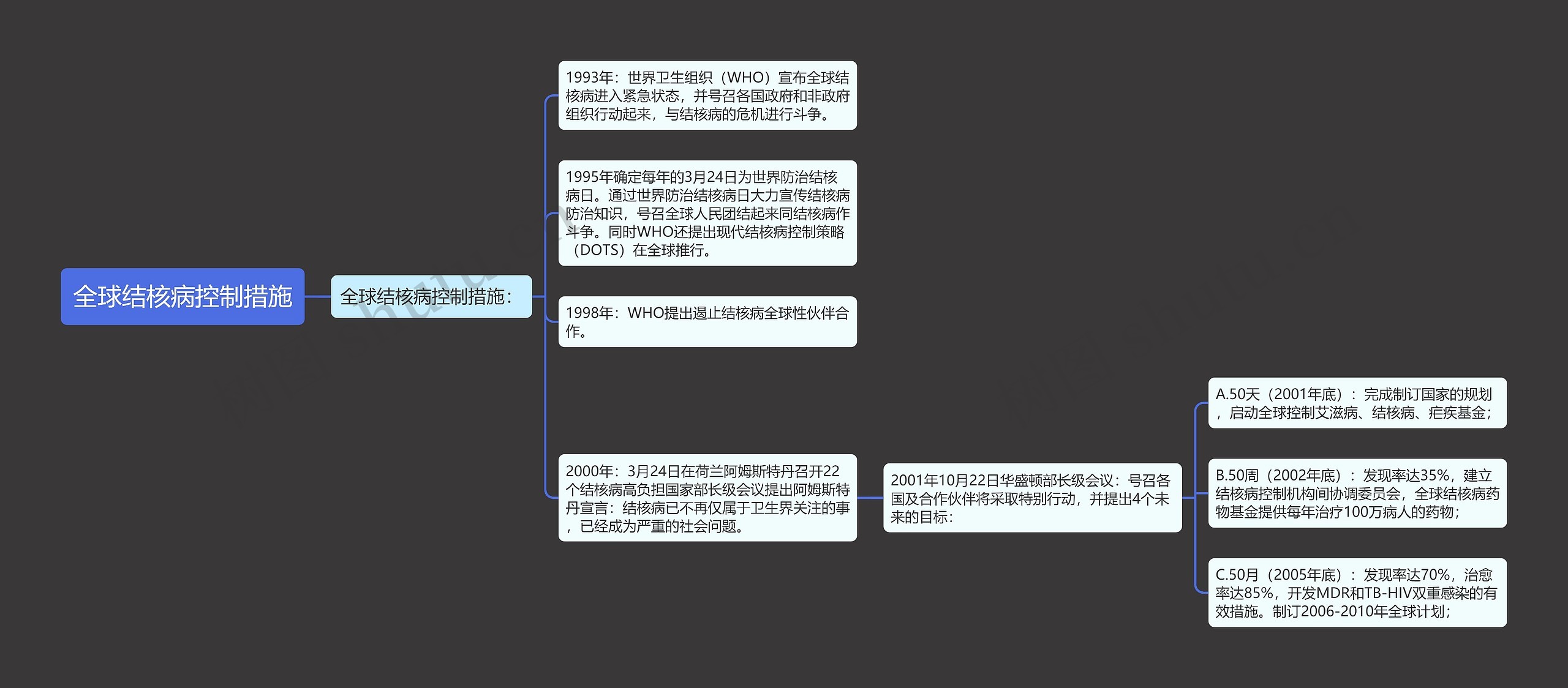 全球结核病控制措施思维导图