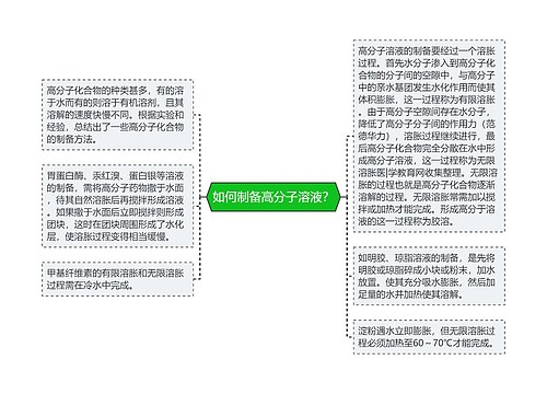 如何制备高分子溶液？