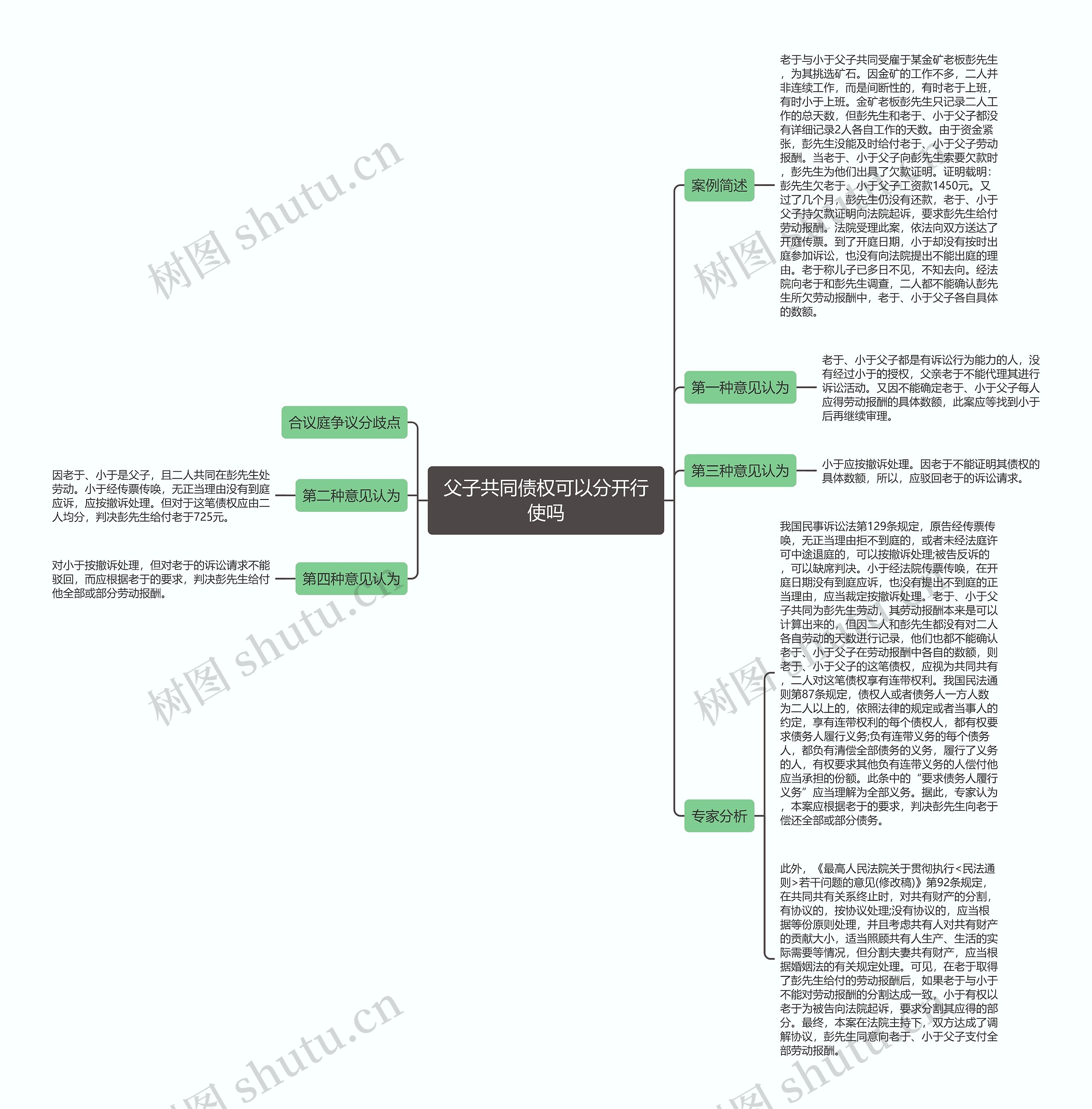 父子共同债权可以分开行使吗思维导图