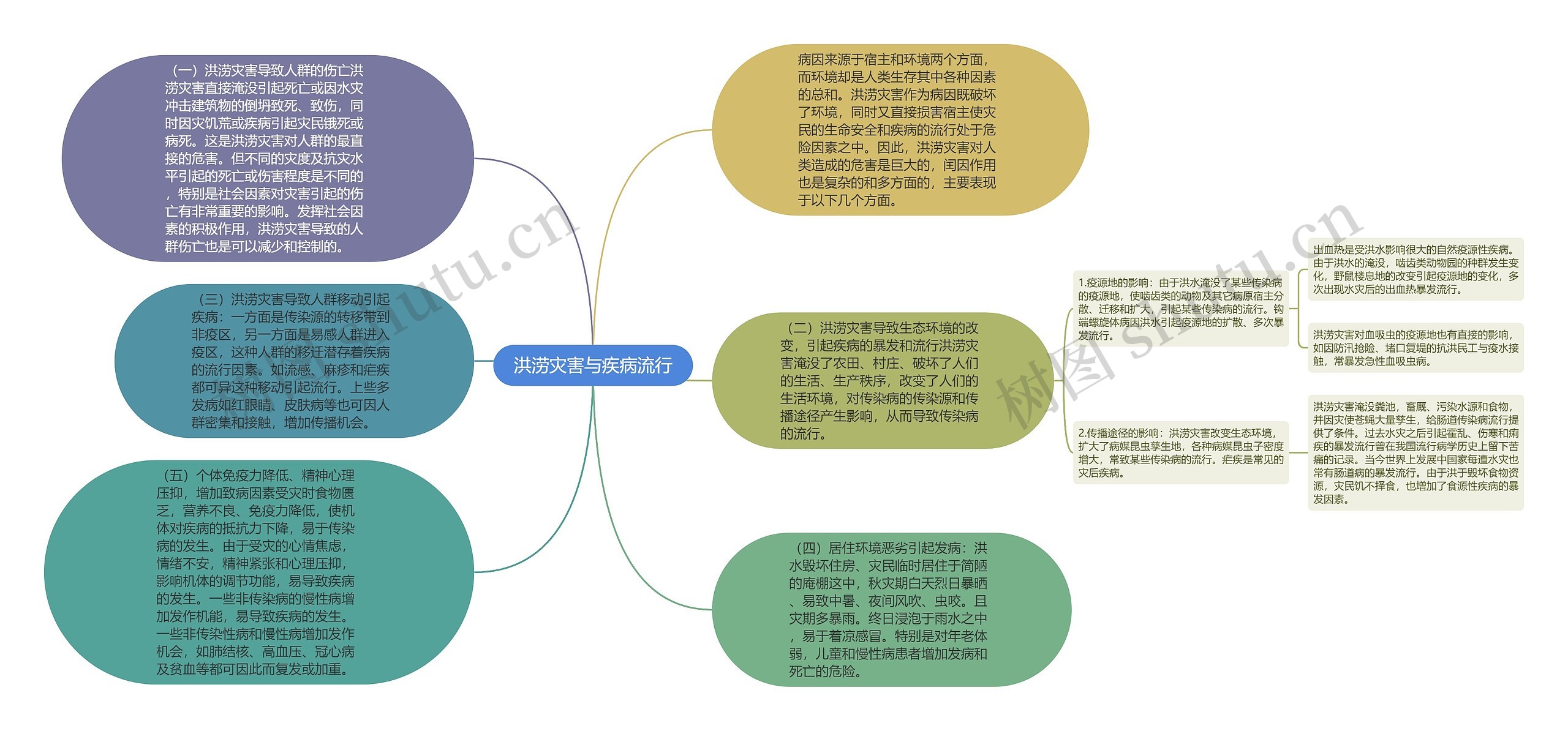 洪涝灾害与疾病流行思维导图