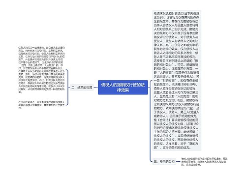 债权人的撤销权行使的法律效果