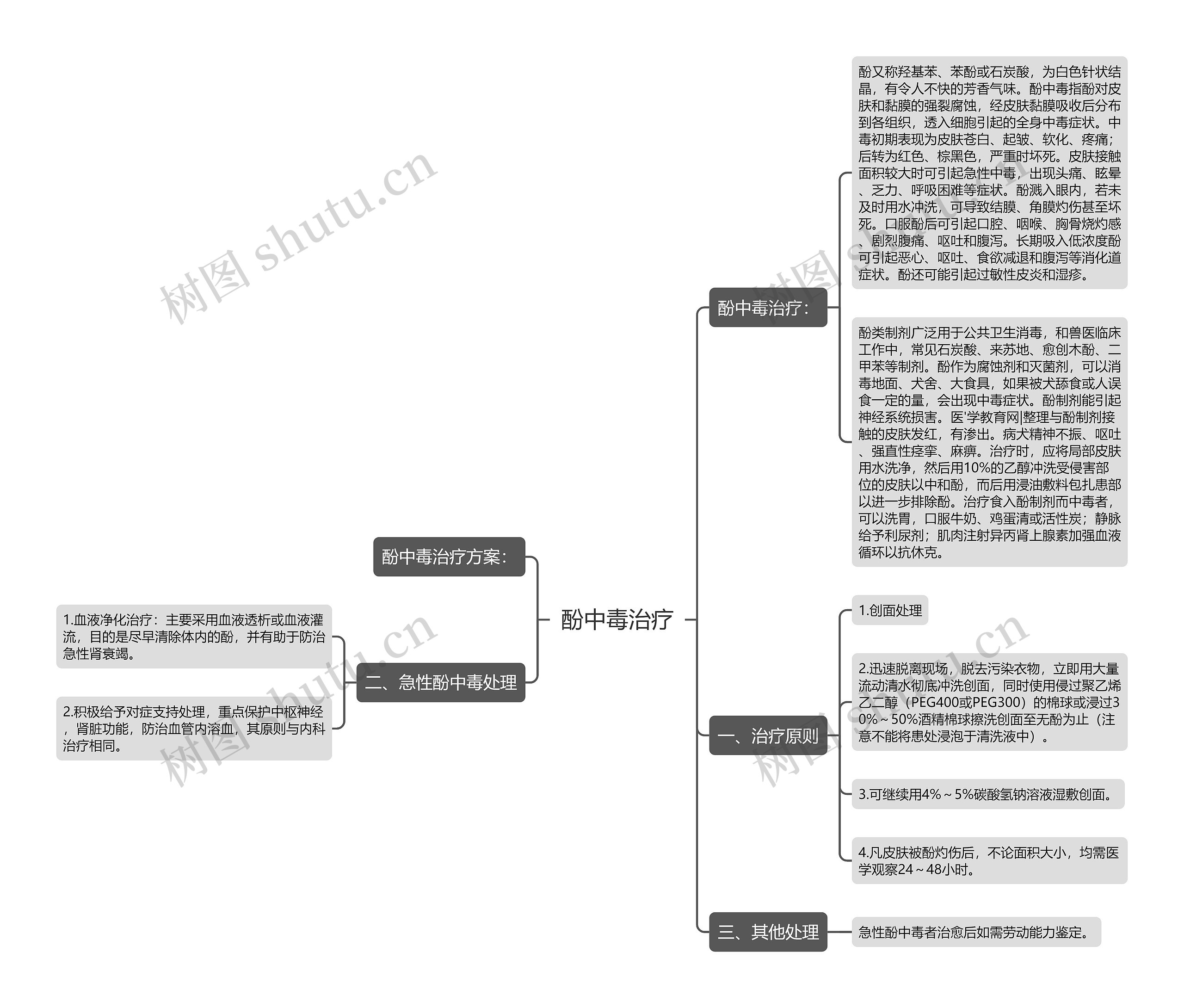 酚中毒治疗思维导图