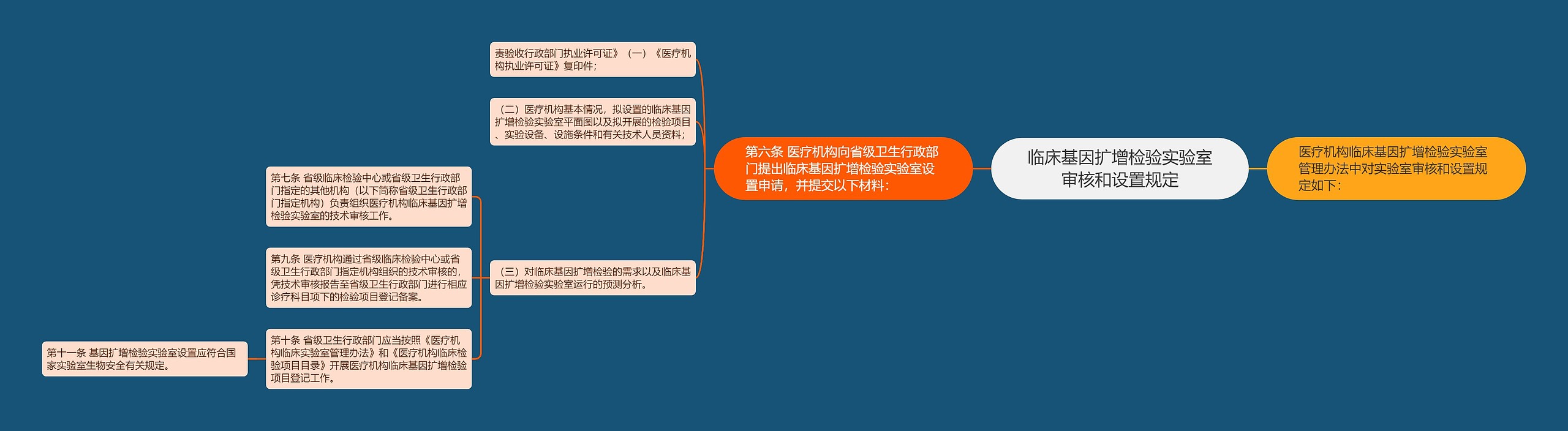 临床基因扩增检验实验室审核和设置规定思维导图