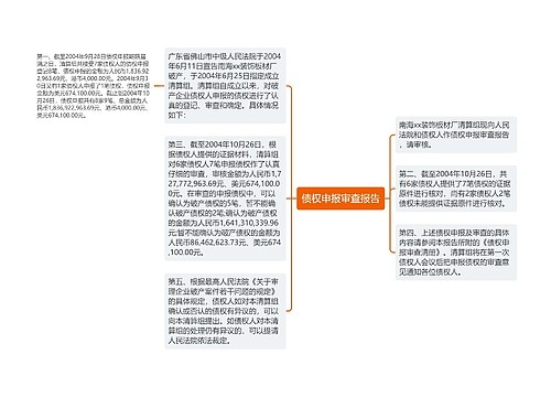 债权申报审查报告