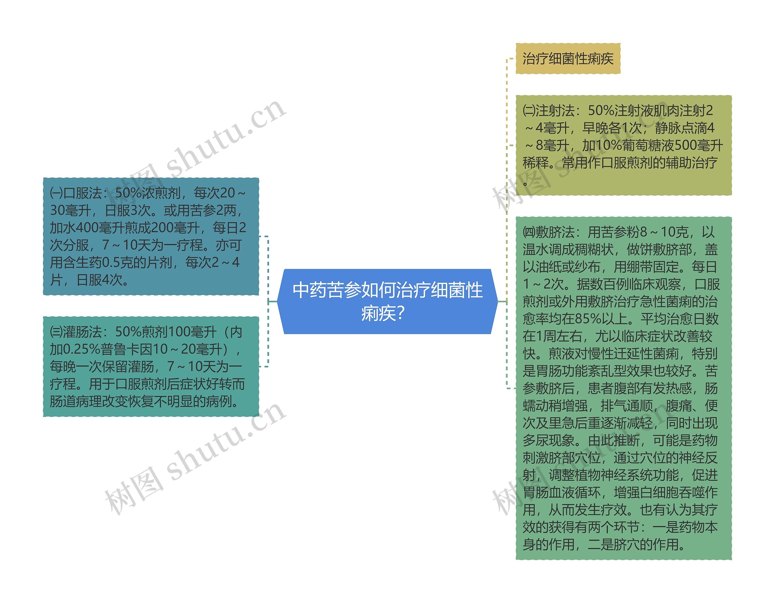 中药苦参如何治疗细菌性痢疾？