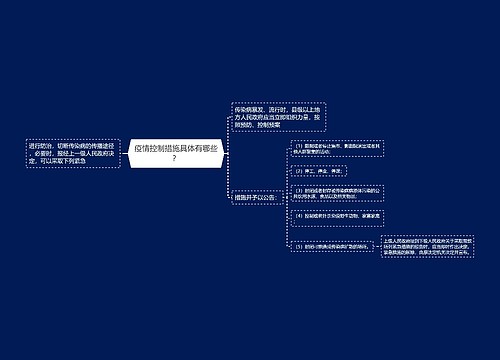 疫情控制措施具体有哪些？