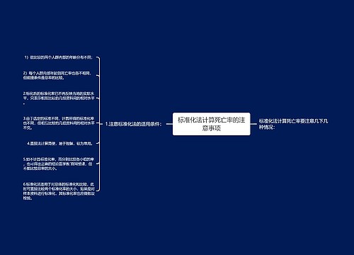 标准化法计算死亡率的注意事项