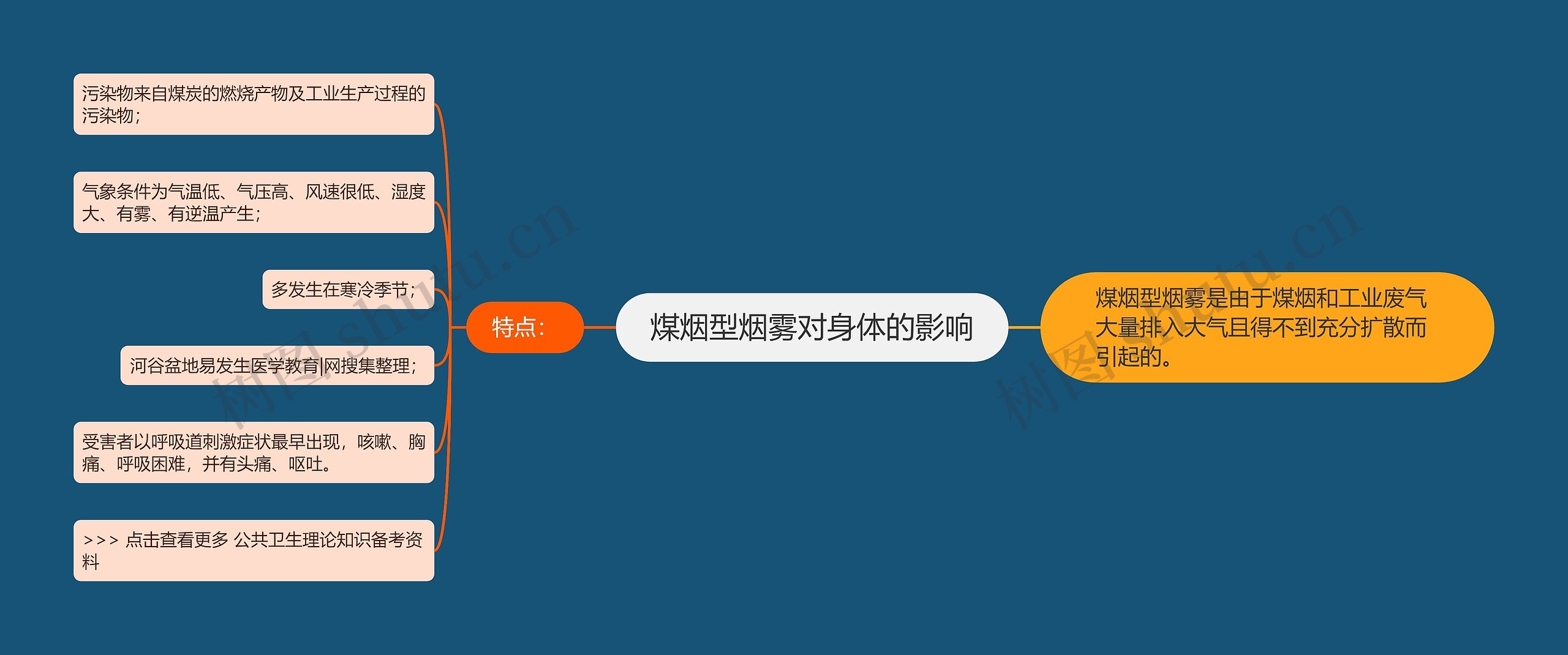 煤烟型烟雾对身体的影响思维导图高清图 煤烟型烟雾对身体的影响思维导图
