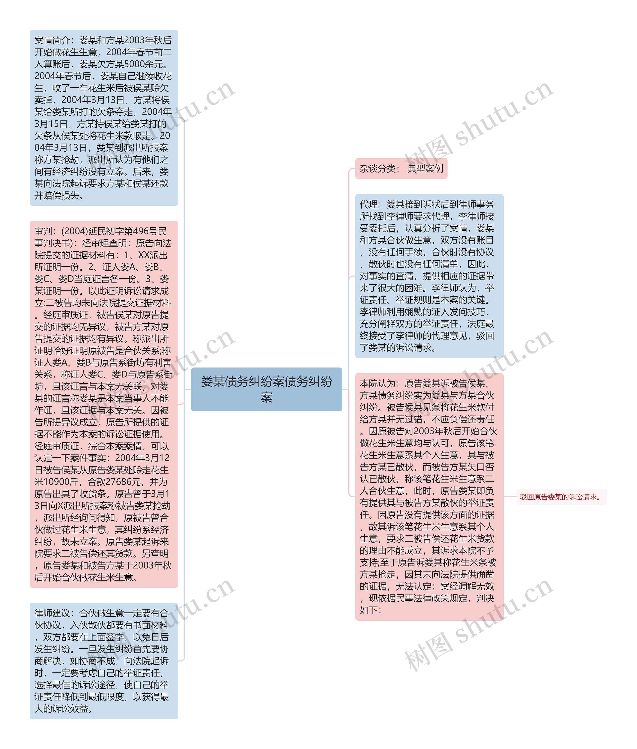 娄某债务纠纷案债务纠纷案思维导图