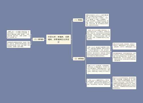 中药化学：单糖类、低聚糖类、多聚糖类的化学成分