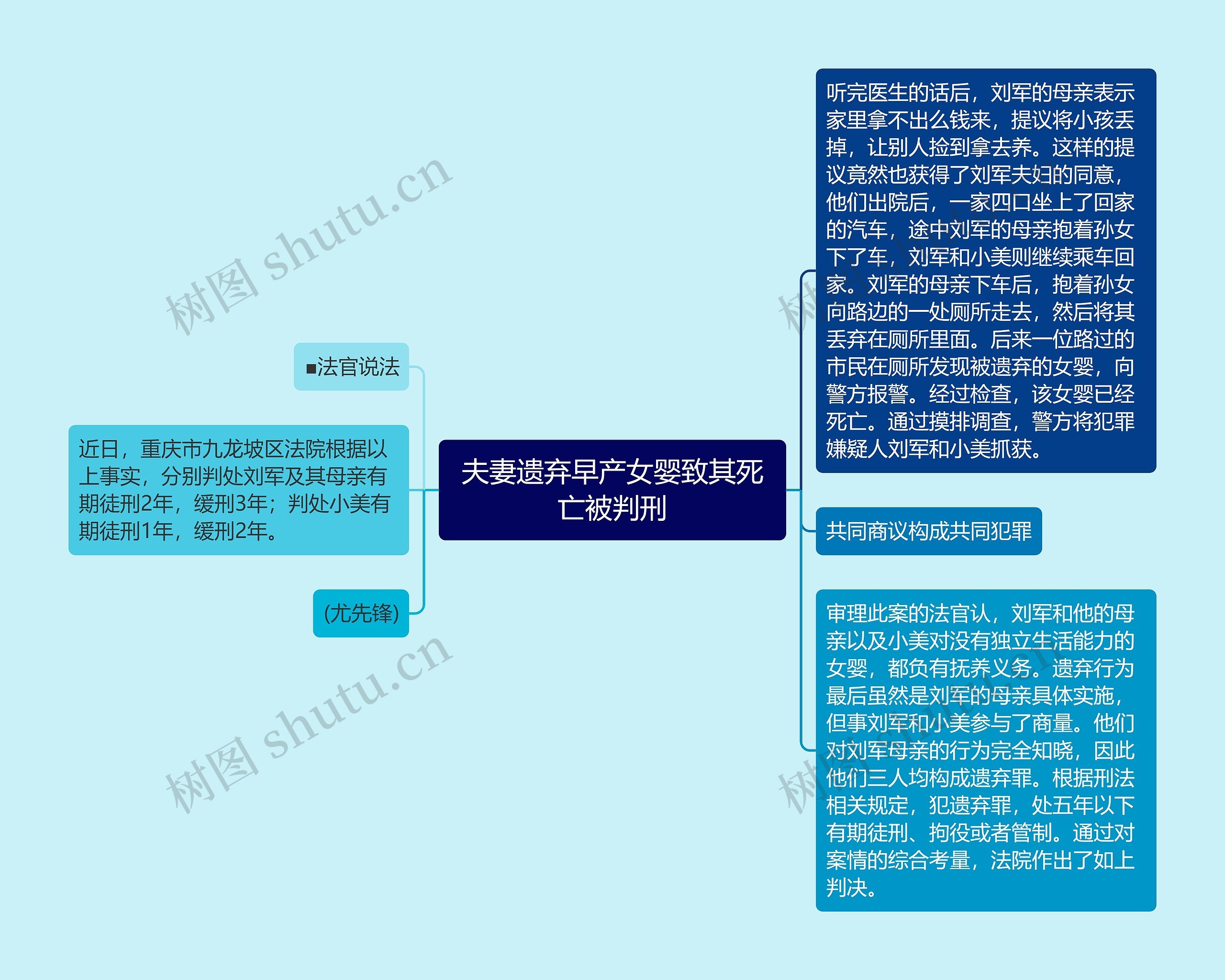 夫妻遗弃早产女婴致其死亡被判刑思维导图