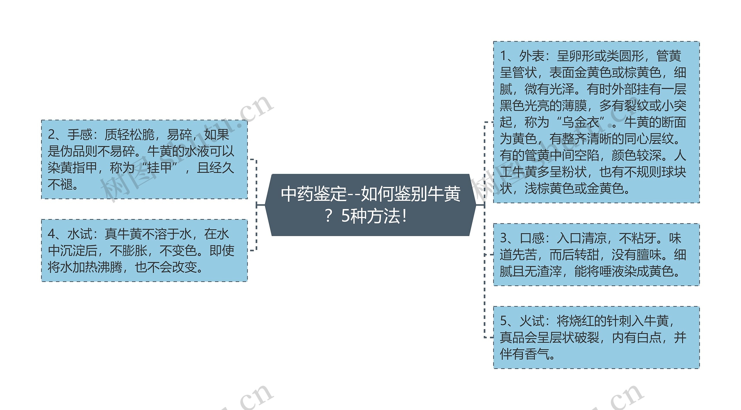 中药鉴定--如何鉴别牛黄？5种方法！思维导图