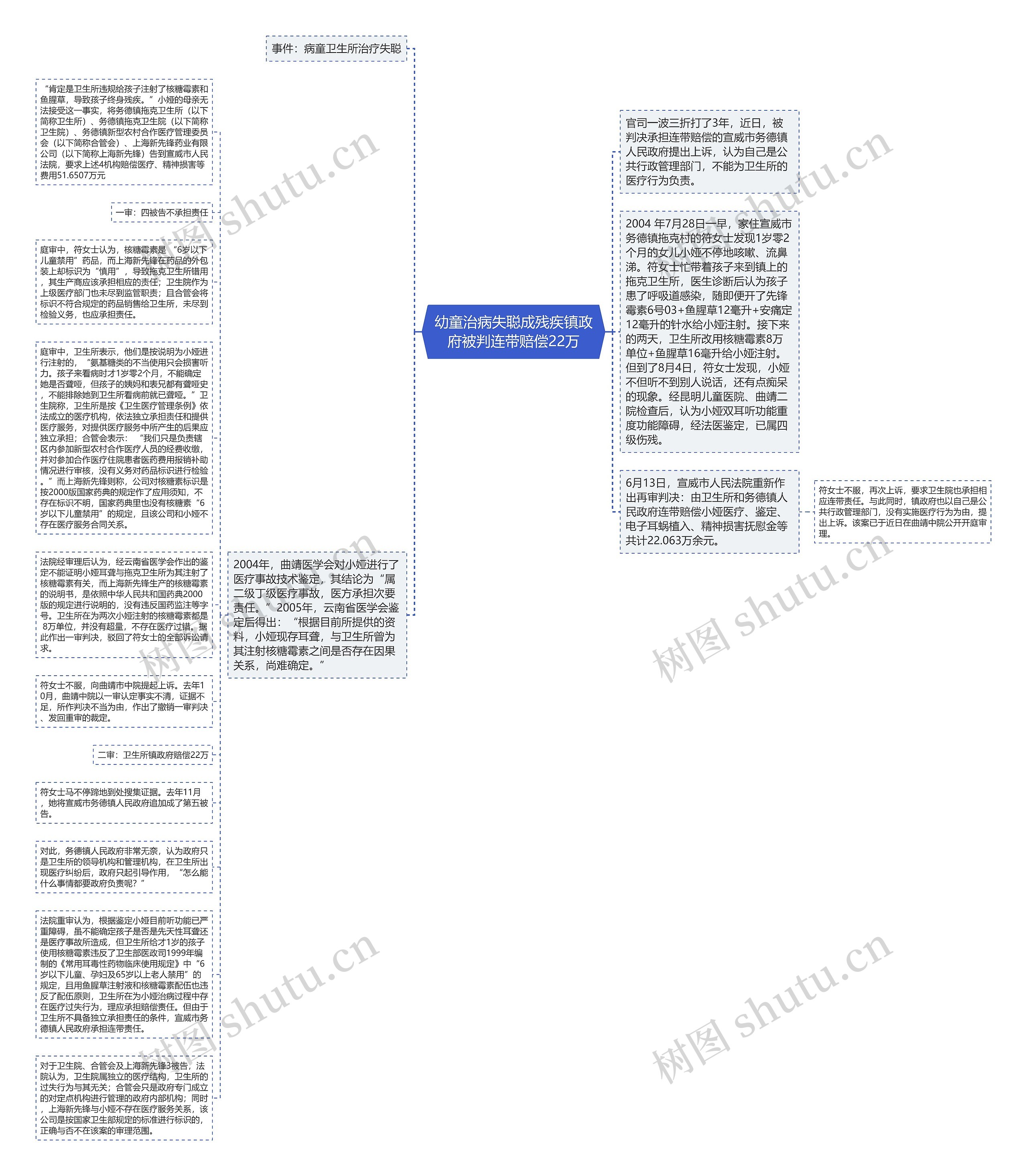 幼童治病失聪成残疾镇政府被判连带赔偿22万思维导图