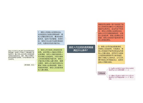 债权人代位权的适用需要满足什么条件？