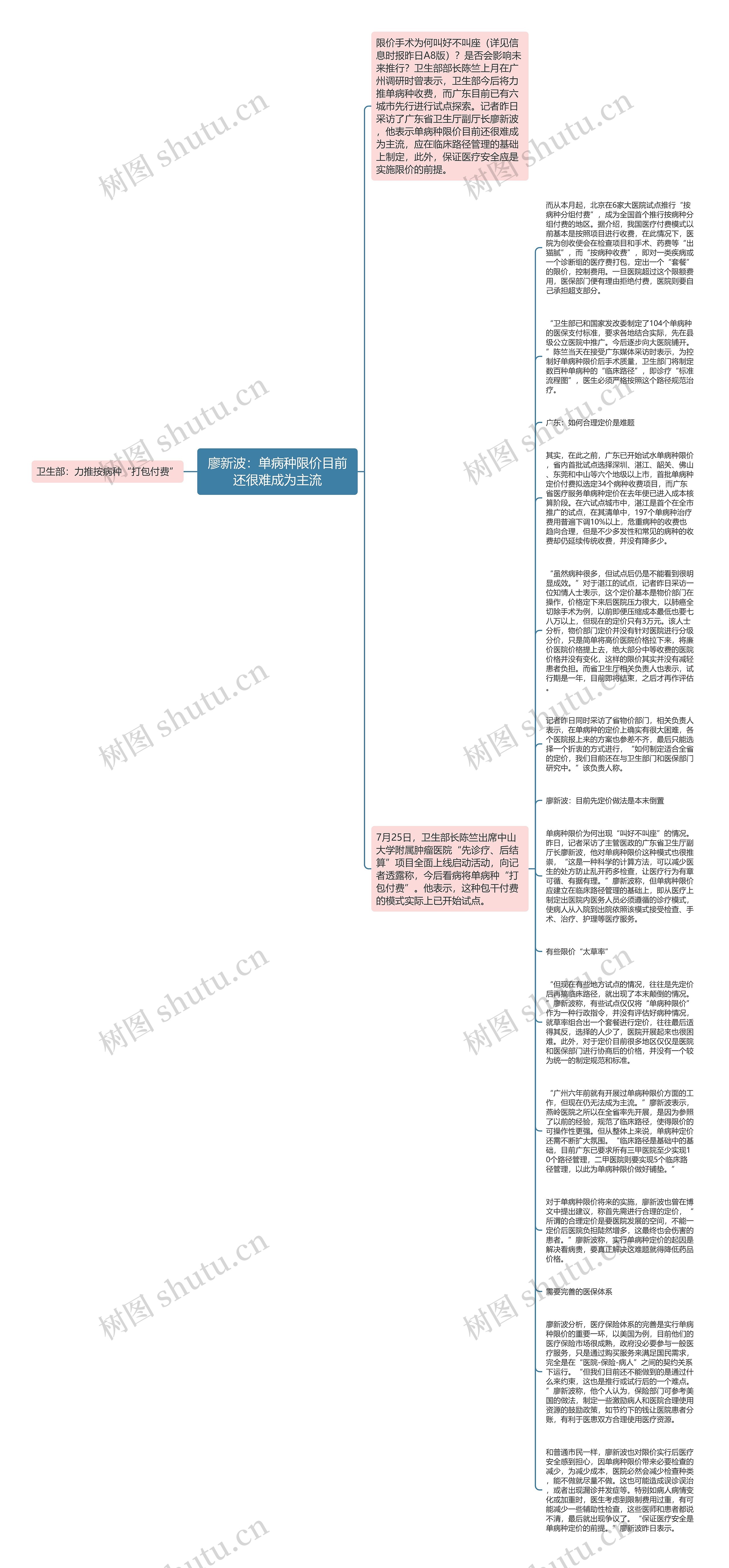 廖新波：单病种限价目前还很难成为主流思维导图