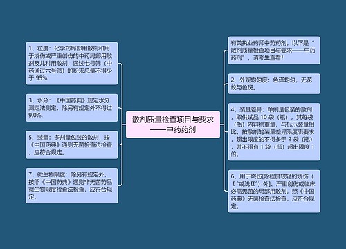 散剂质量检查项目与要求——中药药剂