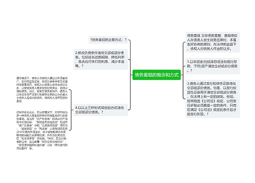 债务重组的概念和方式