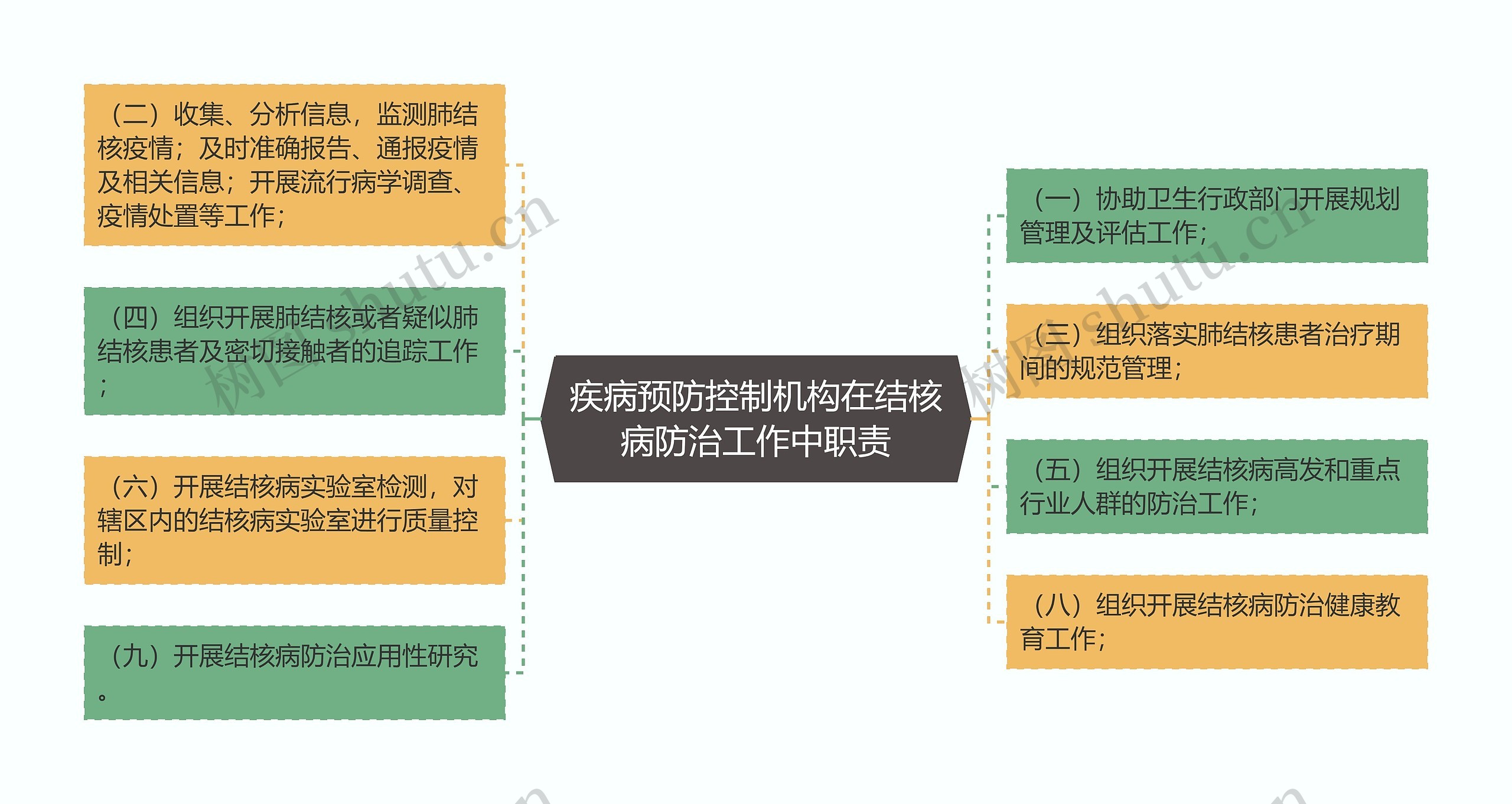 疾病预防控制机构在结核病防治工作中职责思维导图