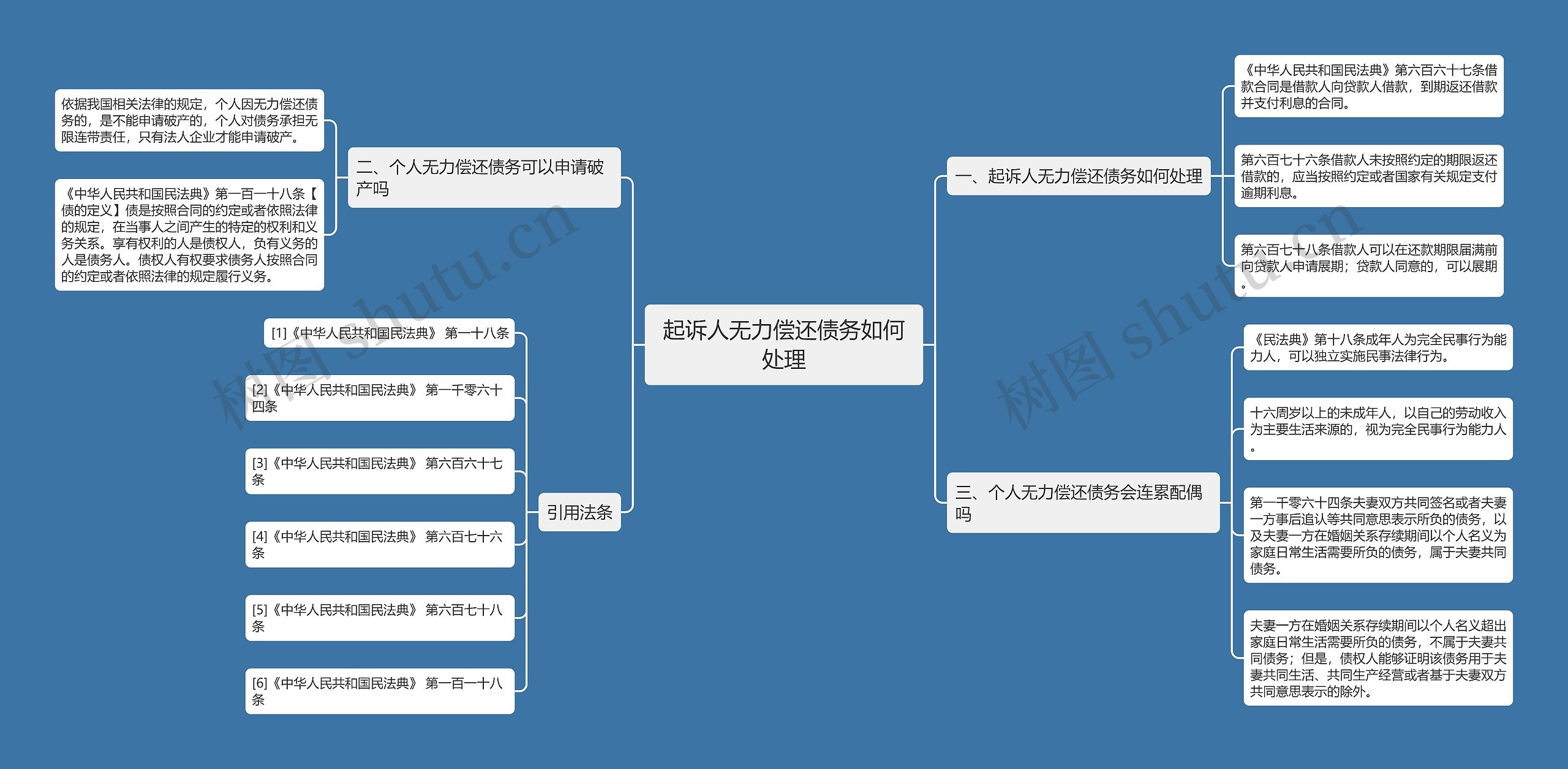 起诉人无力偿还债务如何处理思维导图