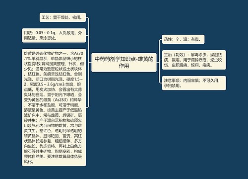 中药药剂学知识点-雄黄的作用