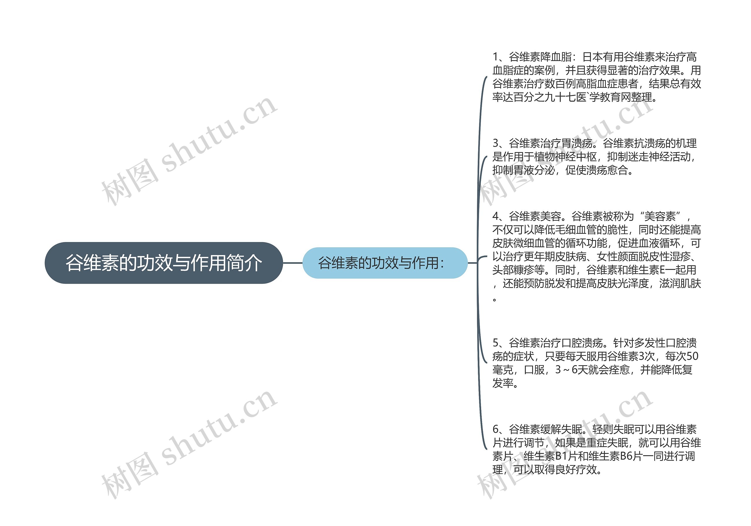 谷维素的功效与作用简介思维导图