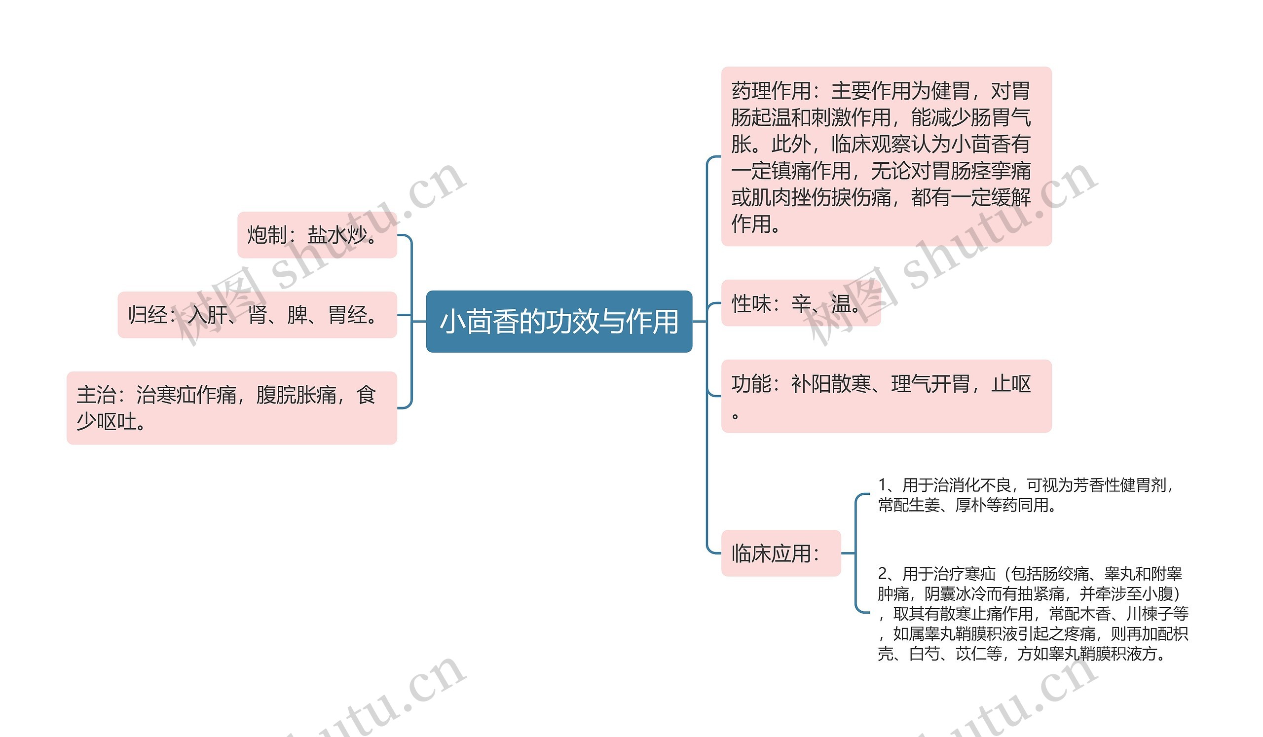 小茴香的功效与作用思维导图