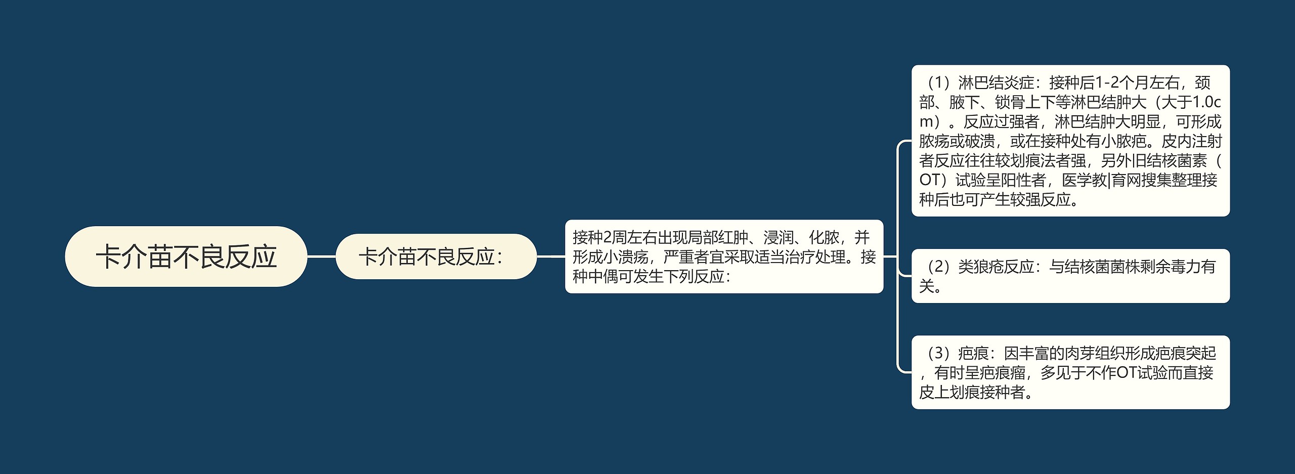 卡介苗不良反应思维导图