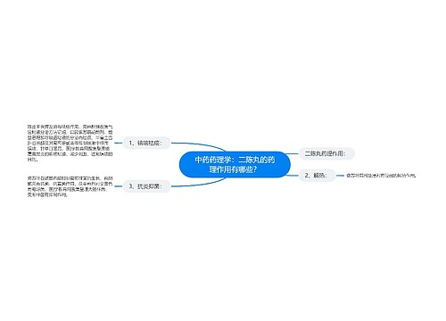 中药药理学：二陈丸的药理作用有哪些？