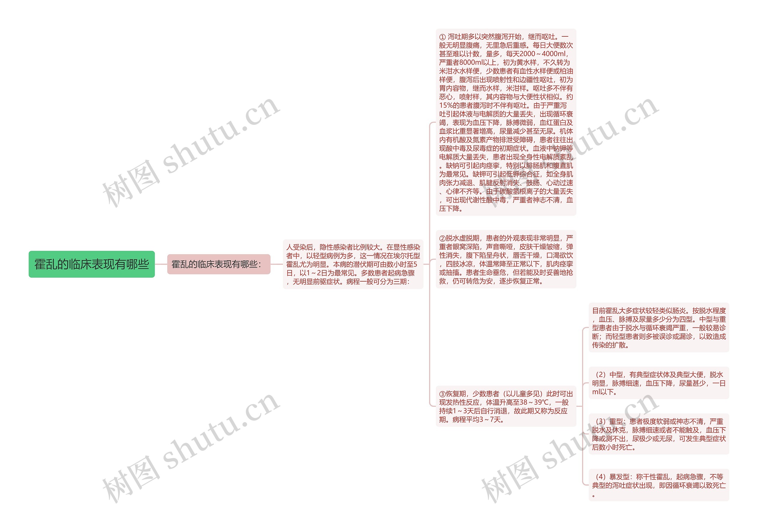 霍乱的临床表现有哪些思维导图