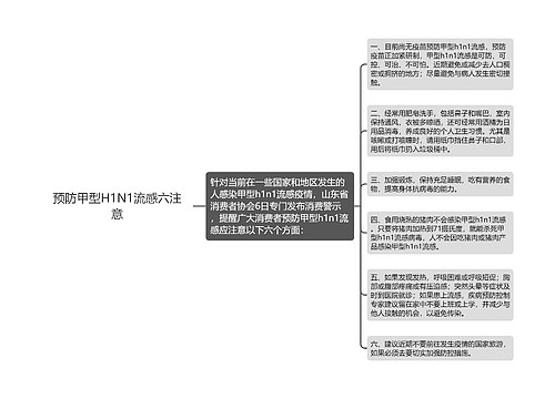 预防甲型H1N1流感六注意