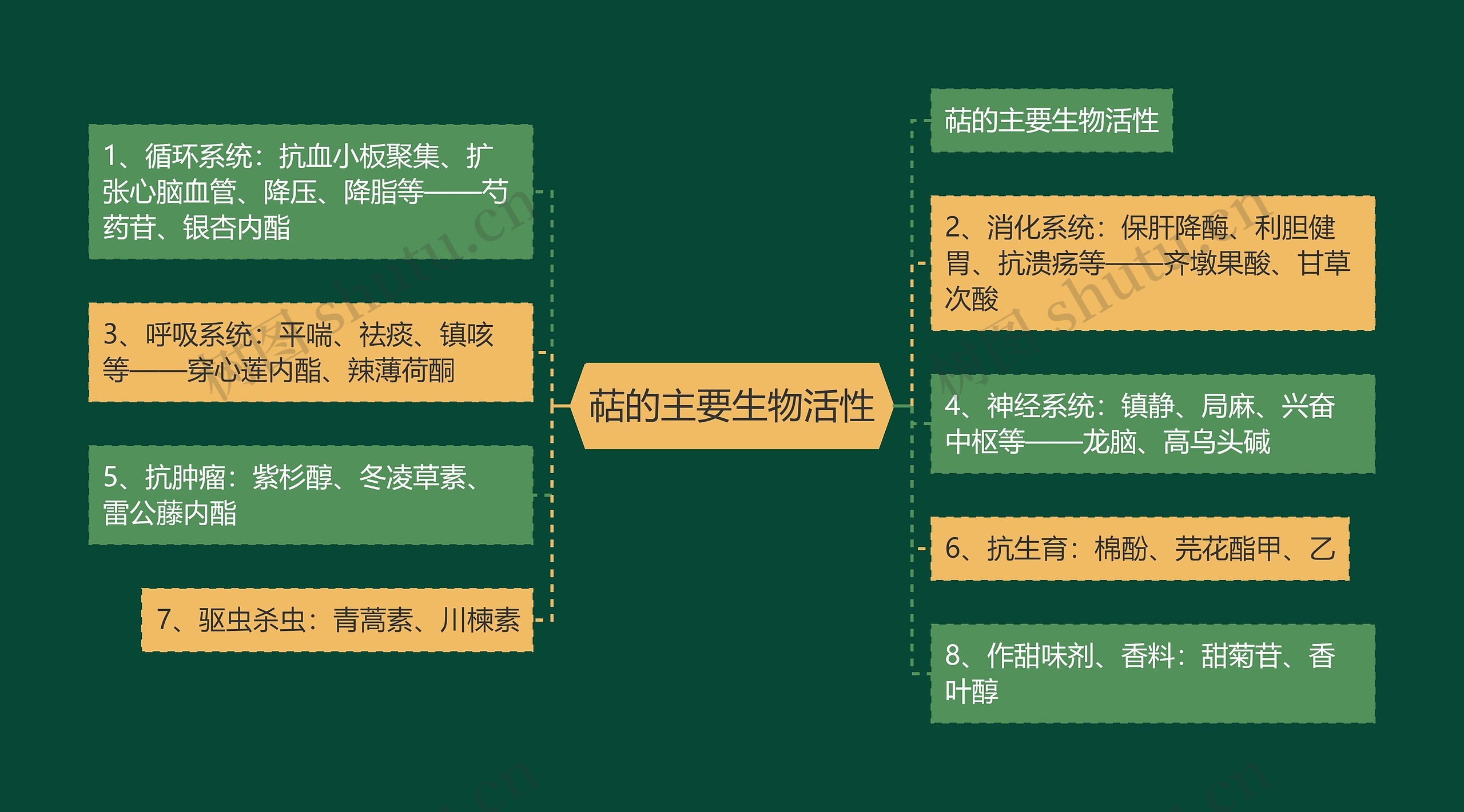 萜的主要生物活性思维导图