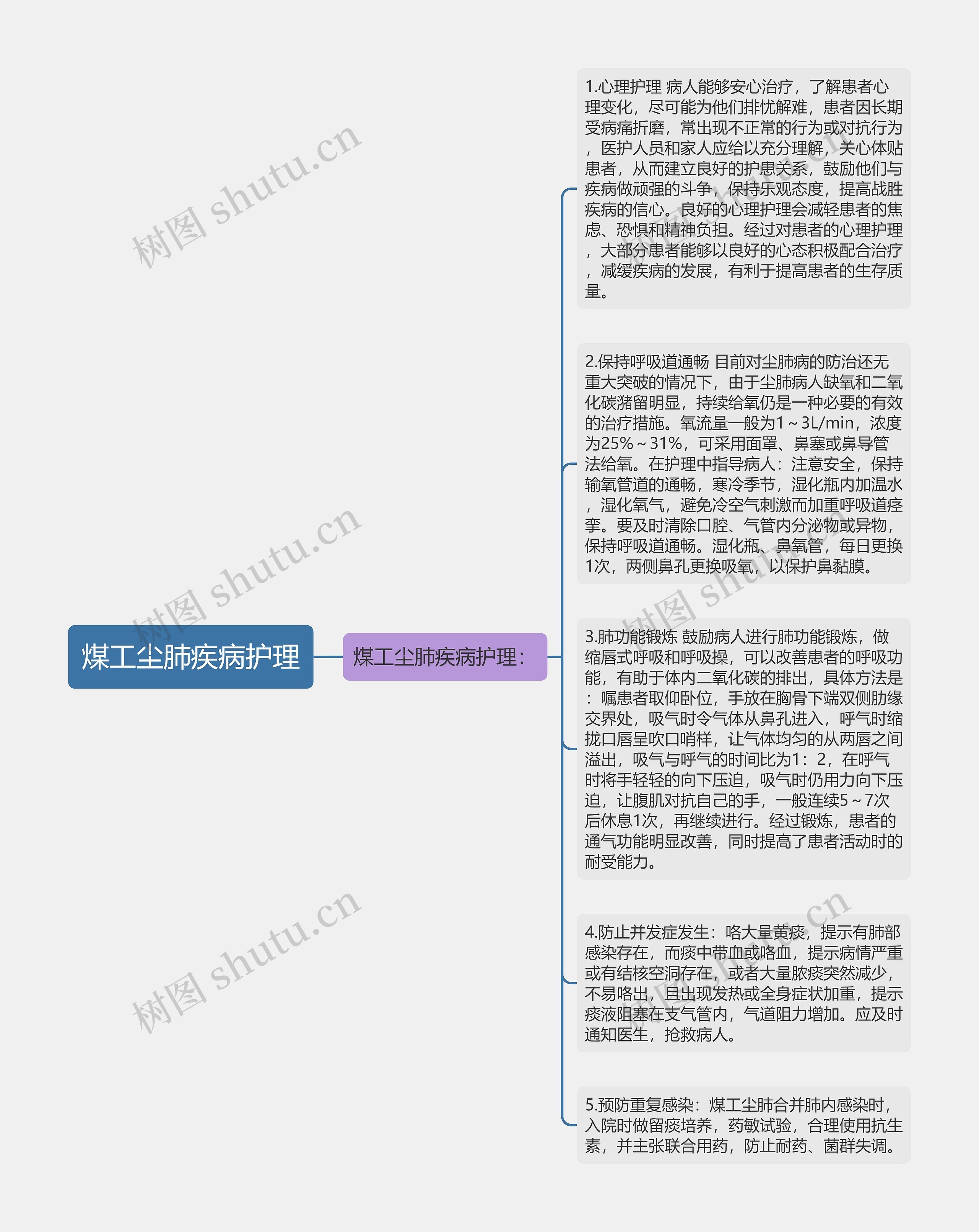 煤工尘肺疾病护理思维导图