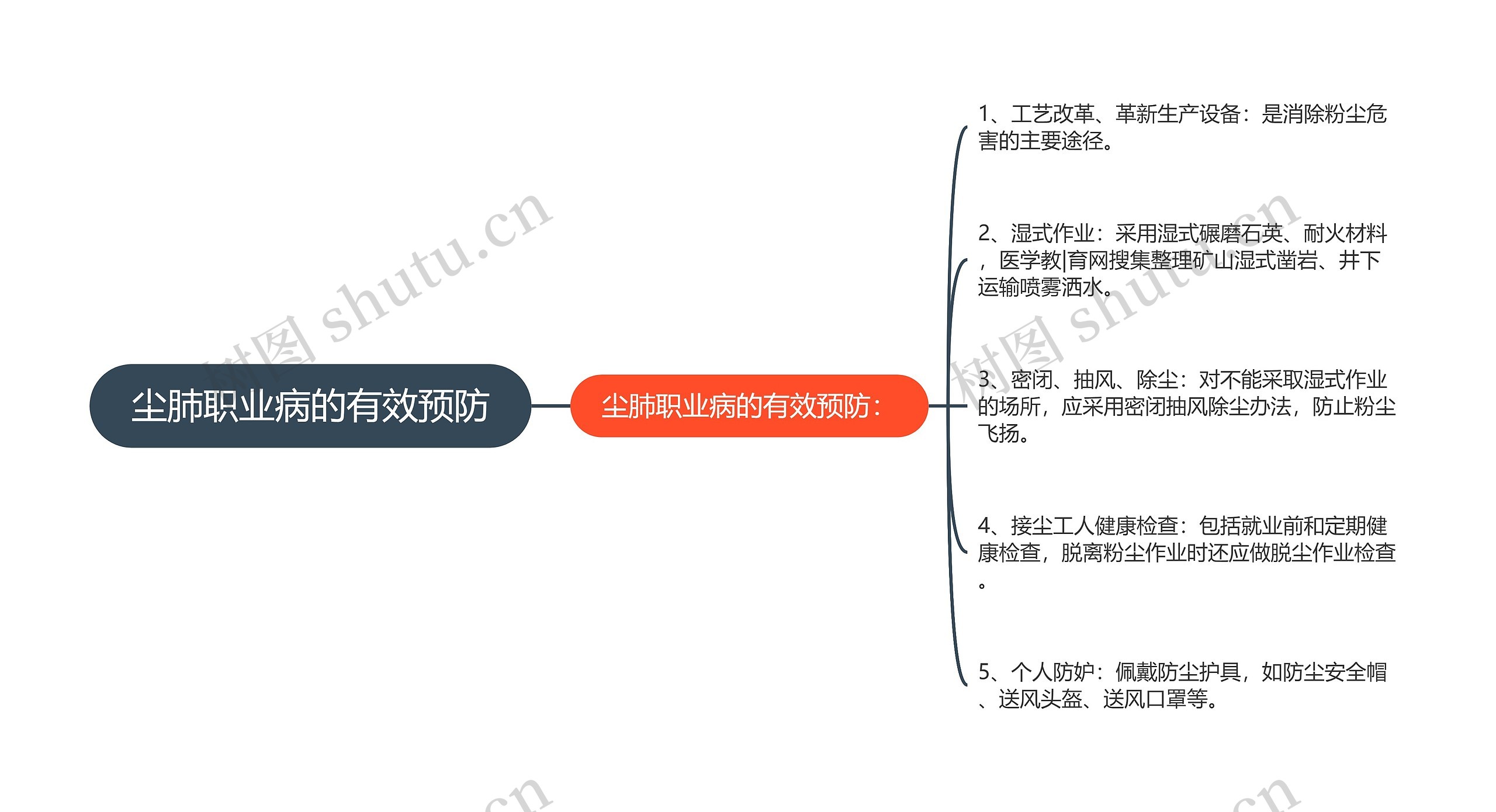 尘肺职业病的有效预防思维导图