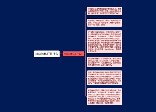 哮喘的体征是什么
