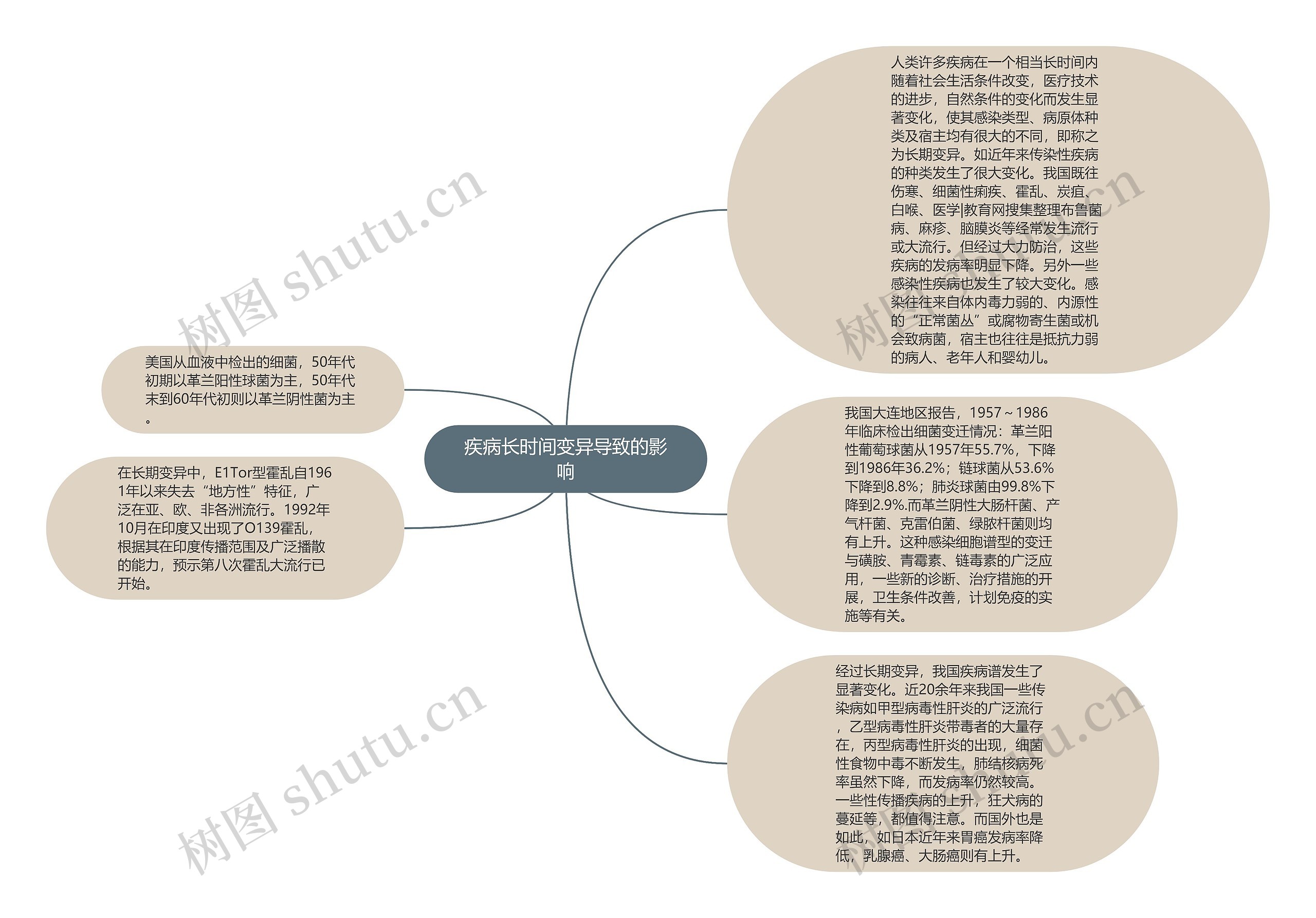 疾病长时间变异导致的影响思维导图