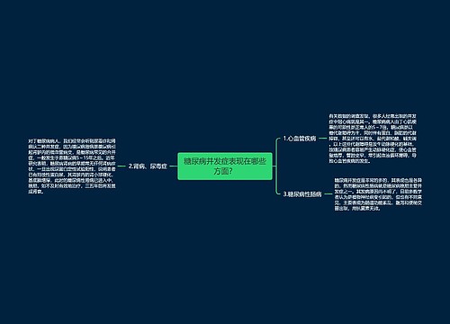 糖尿病并发症表现在哪些方面？