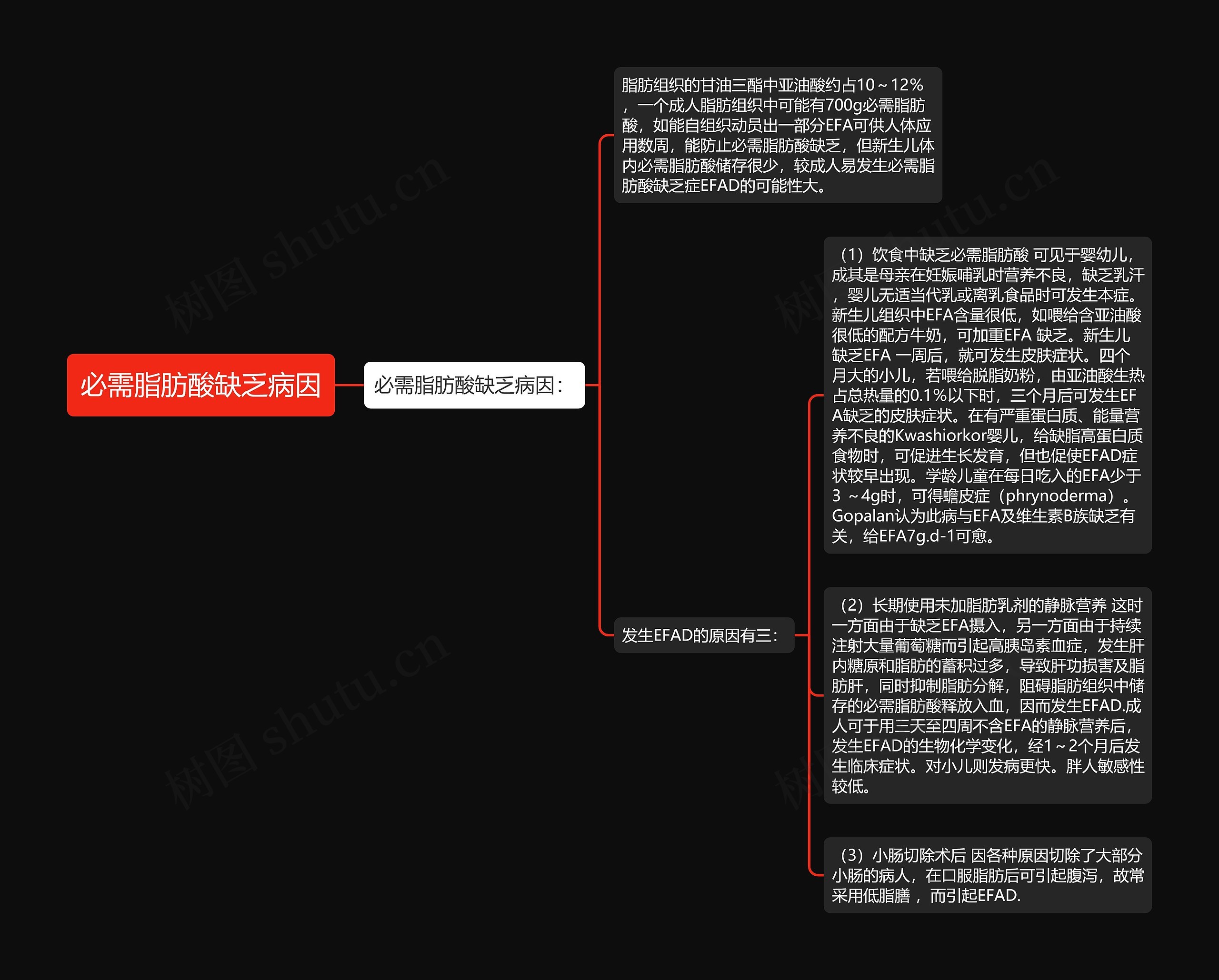 必需脂肪酸缺乏病因思维导图