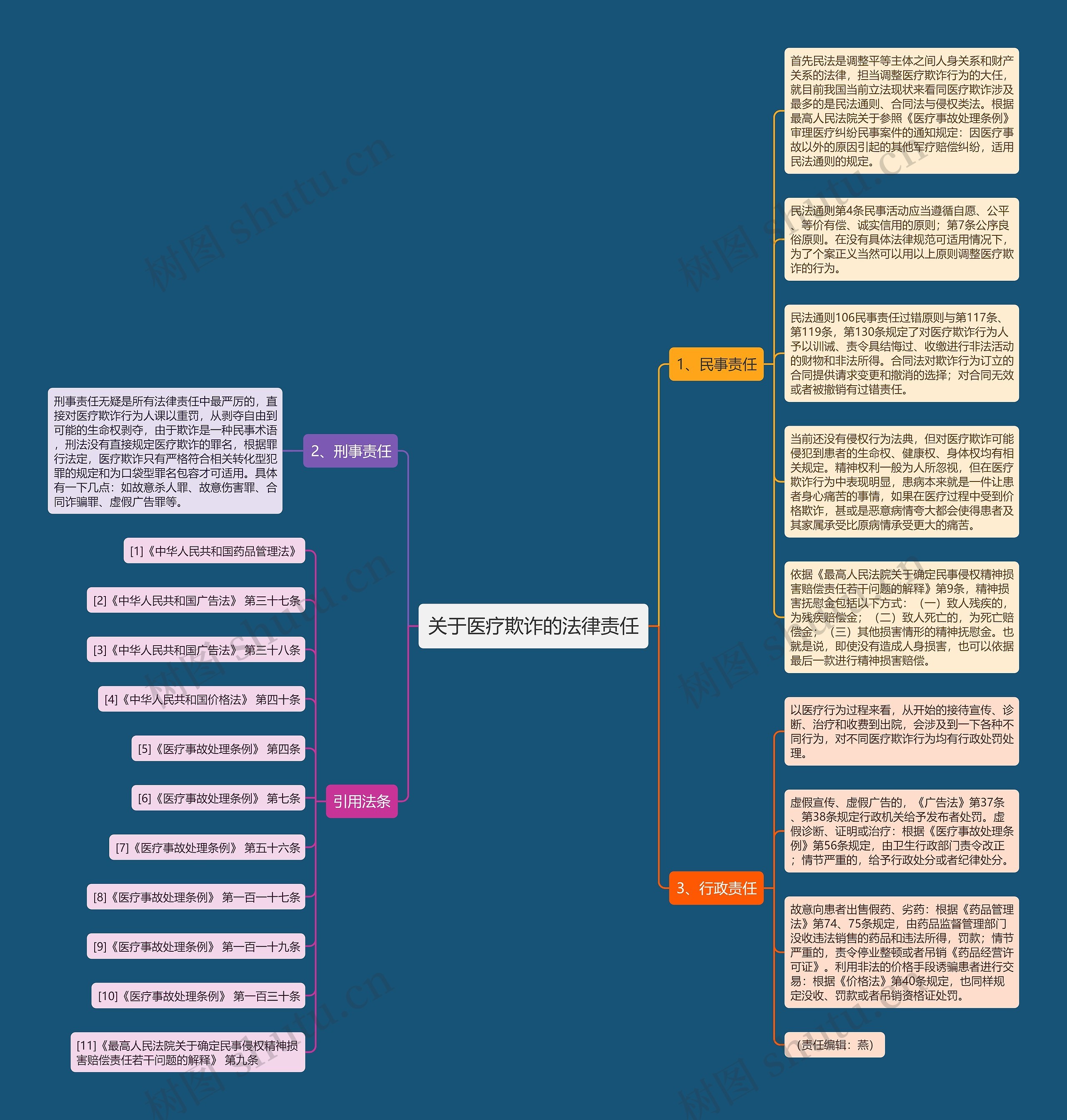 关于医疗欺诈的法律责任思维导图