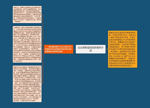 企业债务重组创新案例介绍