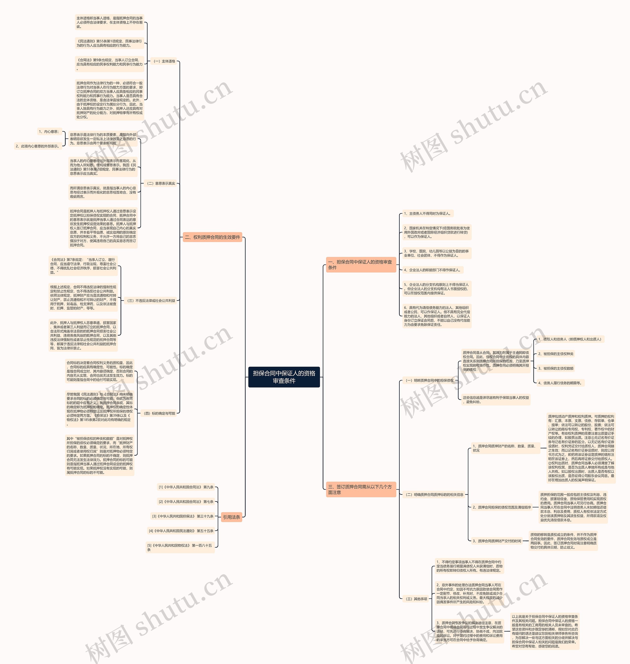 担保合同中保证人的资格审查条件思维导图