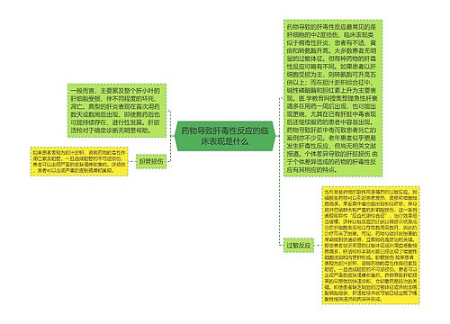 药物导致肝毒性反应的临床表现是什么