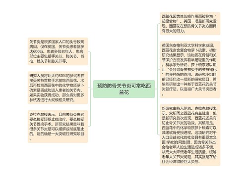 预防防骨关节炎可常吃西兰花