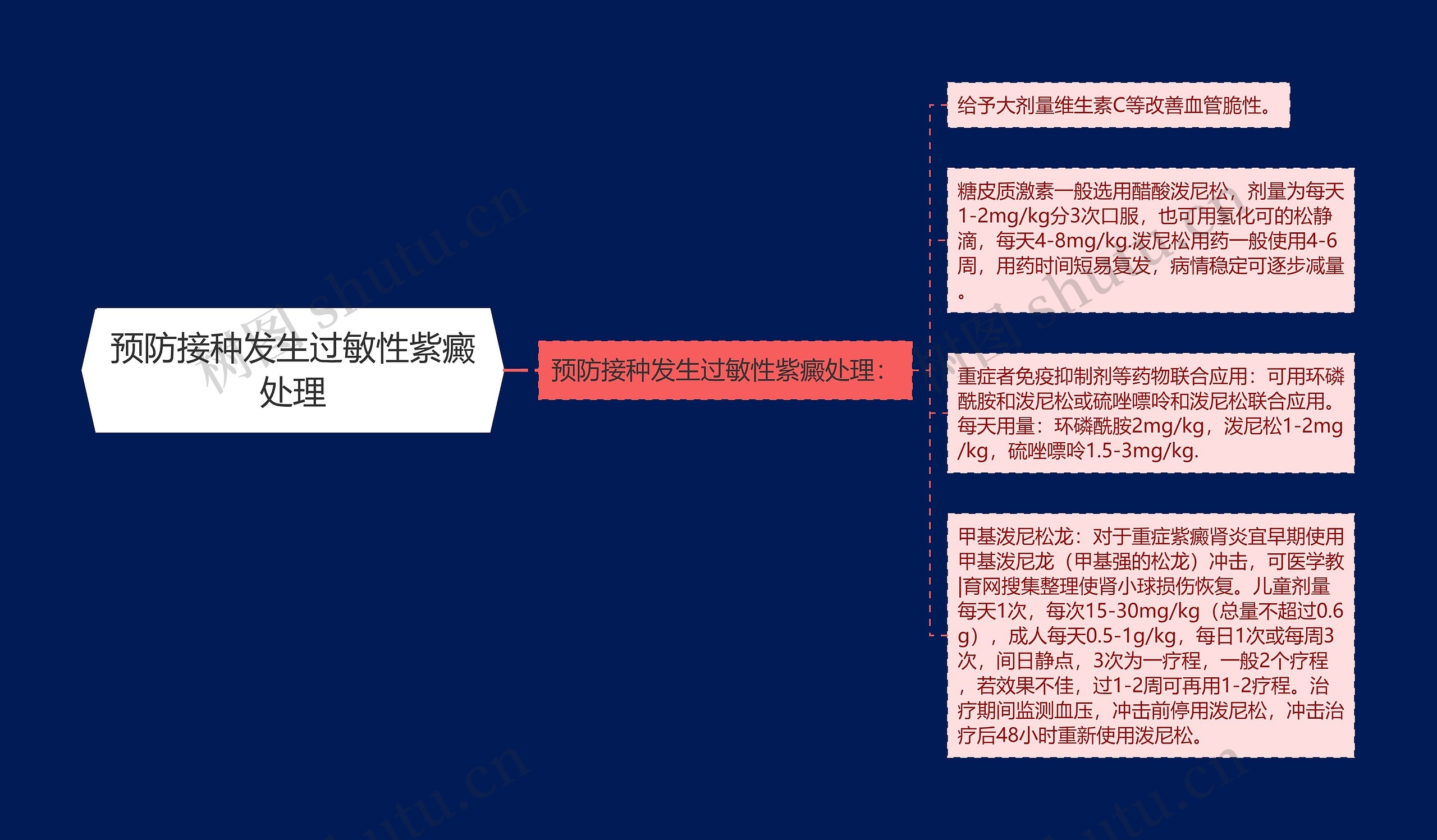 预防接种发生过敏性紫癜处理思维导图