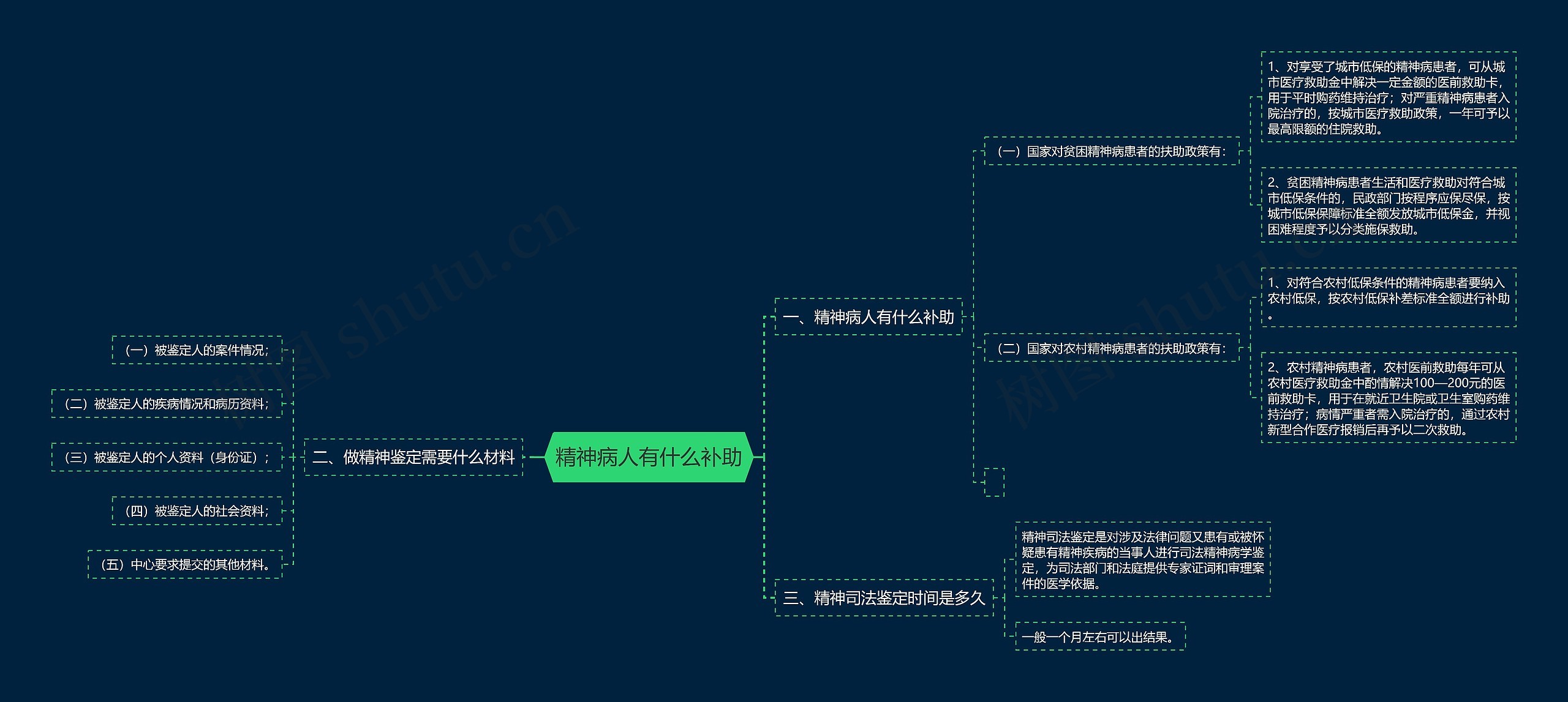 精神病人有什么补助思维导图