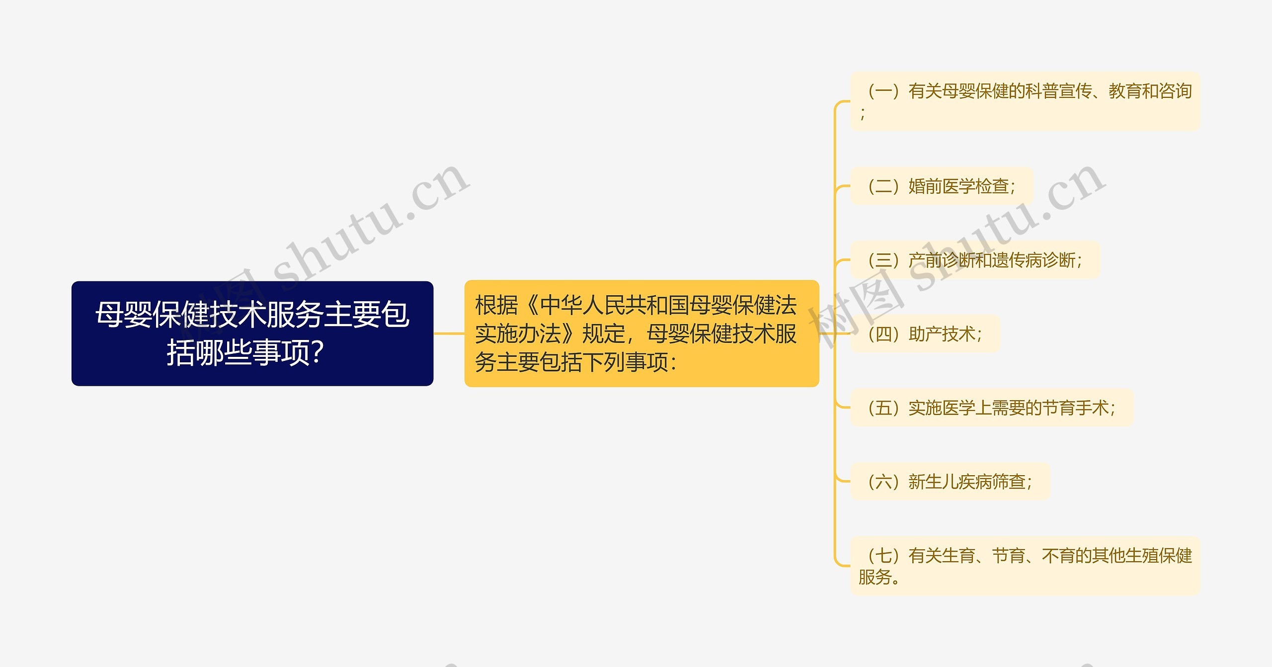 母婴保健技术服务主要包括哪些事项？思维导图