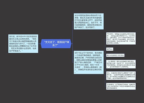 “丈夫走了，医院说尸体丢了”