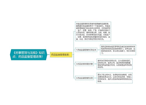 《药事管理与法规》知识点：药品监督管理政策！